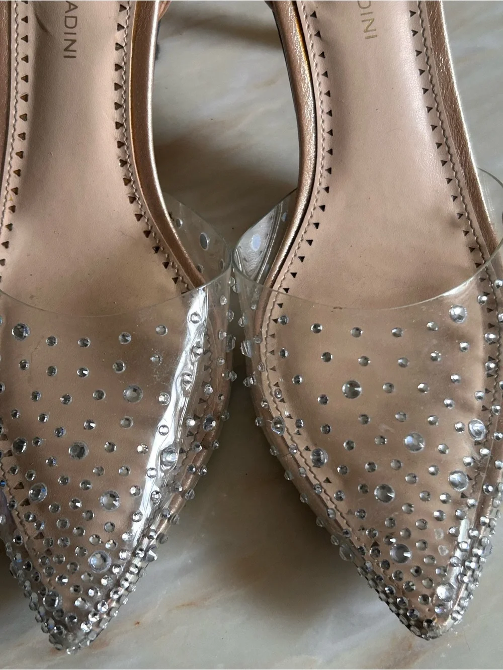 Adrienne Vittadini Nerve Rhinestone Slingback Heels Sz 9 Autumn Wedding Guest